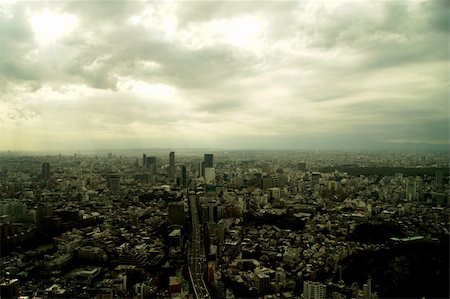 Shot from Mori Tower, Roppongi Hills, Tokyo.     What you see is Shibuya in the middle, and Shinjuku on the right side. Stock Photo - Budget Royalty-Free & Subscription, Code: 400-05692865
