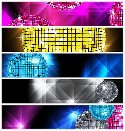 simsearch:400-04332168,k - Disco and Nightclub/  set of 5 banners / vector eps10 Photographie de stock - Aubaine LD & Abonnement, Code: 400-05693052