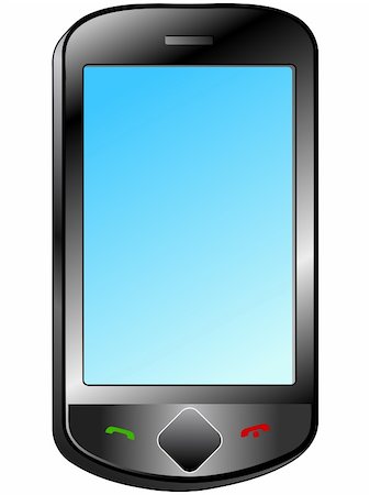 Illustration of touch smartphone on white background Photographie de stock - Aubaine LD & Abonnement, Code: 400-05693221