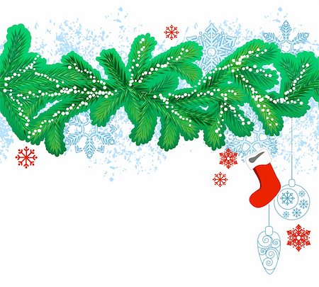 simple background designs to draw - Seamless Christmas design element with fir branch Stock Photo - Budget Royalty-Free & Subscription, Code: 400-05693242
