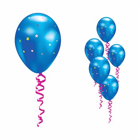 simsearch:400-05680106,k - Navy balloons with stars and ribbons. Vector illustration. Stock Photo - Budget Royalty-Free & Subscription, Code: 400-05693376