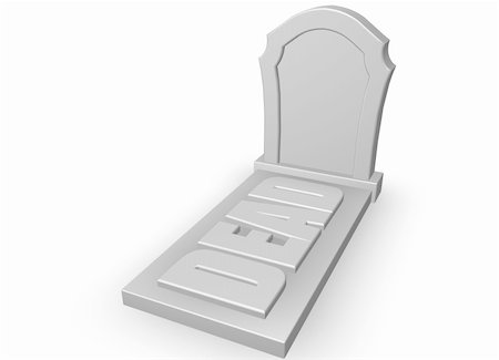 simsearch:400-06366826,k - gravestone with the word dead on white background - 3d illustration Stock Photo - Budget Royalty-Free & Subscription, Code: 400-05693407