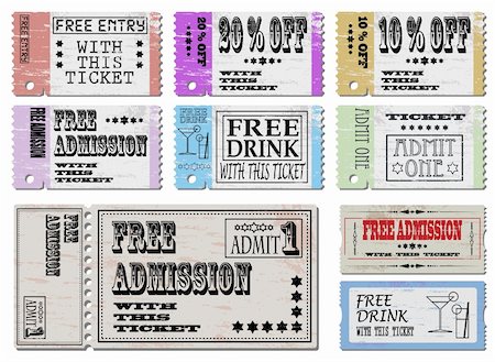 Free entry ticket Illustrations. Also available as a Vector in Adobe illustrator EPS format, compressed in a zip file Stock Photo - Budget Royalty-Free & Subscription, Code: 400-05693499