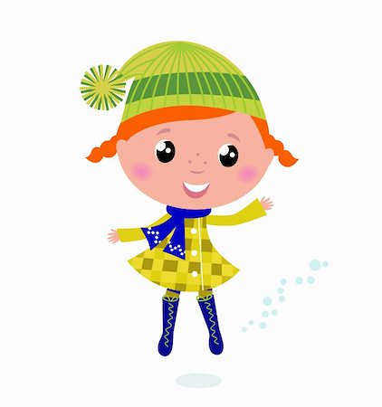 simsearch:400-05693542,k - Happy cute little Christmas Child - vector cartoon Illustration Photographie de stock - Aubaine LD & Abonnement, Code: 400-05693549