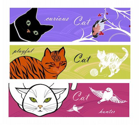 eye background for banner - three vector banners with cats Stock Photo - Budget Royalty-Free & Subscription, Code: 400-05693711