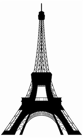 silhouette famous building - Eiffel tower silhouette. Vector illustration for design use. Stock Photo - Budget Royalty-Free & Subscription, Code: 400-05693769