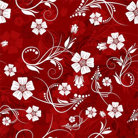 seamless summer backgrounds - Seamless vector floral pattern. For easy making seamless pattern just drag all group into swatches bar, and use it for filling any contours. Stock Photo - Budget Royalty-Free & Subscription, Code: 400-05693773