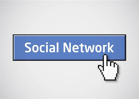 facebook - Social network blue button with mouse cursor Stock Photo - Budget Royalty-Free & Subscription, Code: 400-05693787