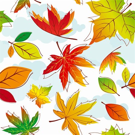 simsearch:400-06179170,k - Abstract colorful autumn leaves seamless pattern Stock Photo - Budget Royalty-Free & Subscription, Code: 400-05704205