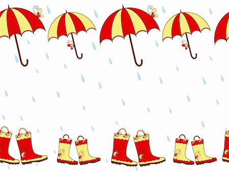 simsearch:400-05327098,k - Illustration cute rain boots and umbrella seamless pattern Stock Photo - Budget Royalty-Free & Subscription, Code: 400-05704292