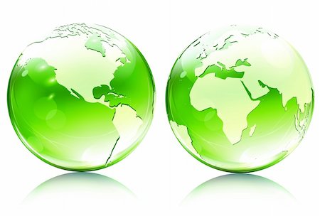 simsearch:700-00158244,k - Vector illustration of green glossy earth map globes in different angles Foto de stock - Super Valor sin royalties y Suscripción, Código: 400-05704311