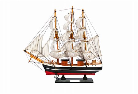 simsearch:400-04803943,k - Ship model isolated on white background. Stock Photo - Budget Royalty-Free & Subscription, Code: 400-05704339