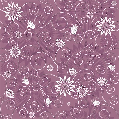 simsearch:400-04589437,k - Gentle violet seamless floral pattern with white flowers (vector) Photographie de stock - Aubaine LD & Abonnement, Code: 400-05704465
