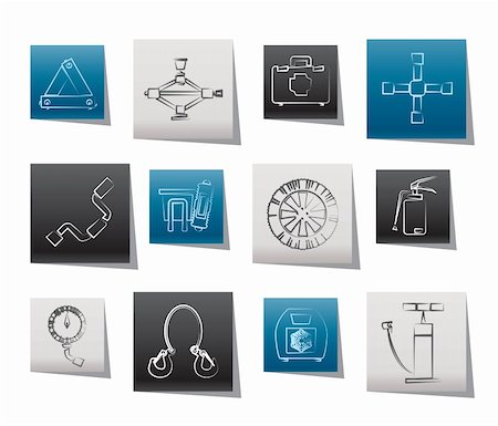 car and transportation equipment icons - vector icon set Stock Photo - Budget Royalty-Free & Subscription, Code: 400-05704541