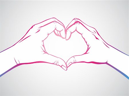 Illustration of hands forming love sign Foto de stock - Super Valor sin royalties y Suscripción, Código: 400-05704559
