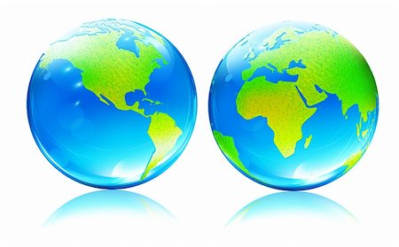 simsearch:700-00158244,k - Vector illustration of Glossy Earth Map Globes different angles Foto de stock - Super Valor sin royalties y Suscripción, Código: 400-05704576