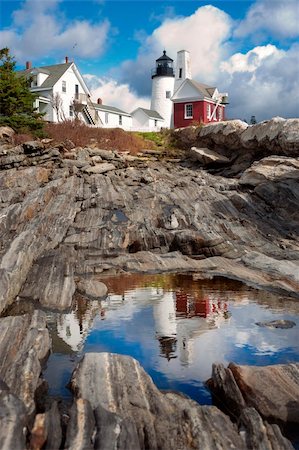 Lighthouse at Pemaquid point located in Bristol, Maine, USA Stock Photo - Budget Royalty-Free & Subscription, Code: 400-05704697