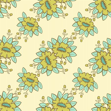 Vintage vector seamless pattern with floral motifs Foto de stock - Royalty-Free Super Valor e Assinatura, Número: 400-05704870