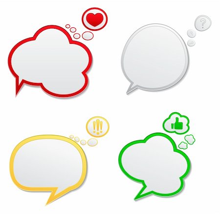 simsearch:400-04791118,k - Vector Speech Bubbles with Icons Stock Photo - Budget Royalty-Free & Subscription, Code: 400-05704894