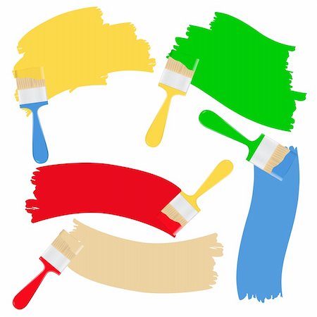 paint line brushes - Vector brushes and paint Stock Photo - Budget Royalty-Free & Subscription, Code: 400-05704892