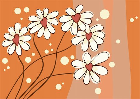ptits_ptits (artist) - Background with love chamomile. Vector illustration Photographie de stock - Aubaine LD & Abonnement, Code: 400-05705113