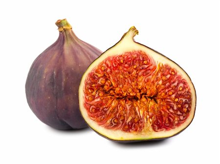 simsearch:400-07506471,k - Fresh full and half figs isolated on white background Foto de stock - Royalty-Free Super Valor e Assinatura, Número: 400-05705220