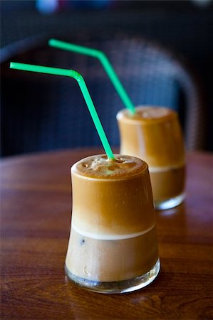 simsearch:400-07678720,k - Close-up of two glasses of refreshing ice coffee Stock Photo - Budget Royalty-Free & Subscription, Code: 400-05705308