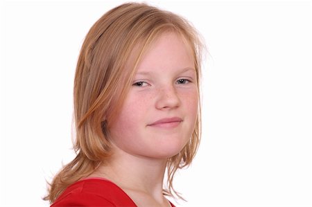 simsearch:400-05712134,k - Portrait of a young blond girl on white background Photographie de stock - Aubaine LD & Abonnement, Code: 400-05705335