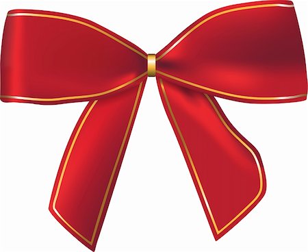 Nice red gift bow for celebration decorations and gift cards. Ribbon. Vector. Isolated on white background Foto de stock - Super Valor sin royalties y Suscripción, Código: 400-05705509