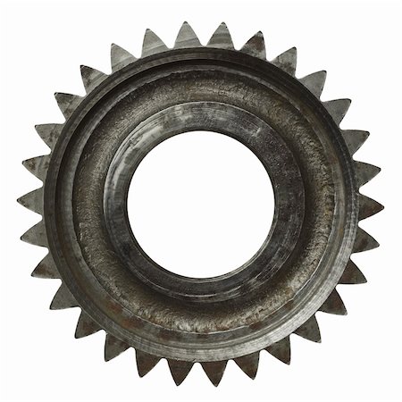 Machine gear, metal cogwheel. Isolated on white. Stock Photo - Budget Royalty-Free & Subscription, Code: 400-05705736