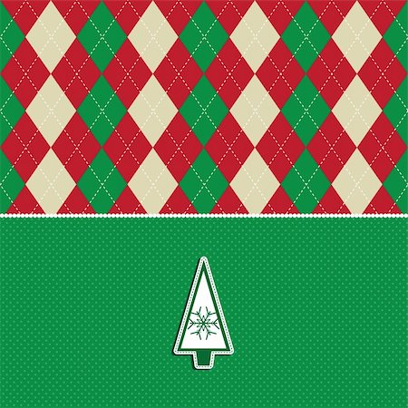 plaid christmas - Christmas background with an argyle pattern and tree design Foto de stock - Super Valor sin royalties y Suscripción, Código: 400-05705740