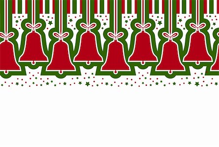 seamless vector christmas bell border, Adobe Illustrator 8 format Stock Photo - Budget Royalty-Free & Subscription, Code: 400-05705986