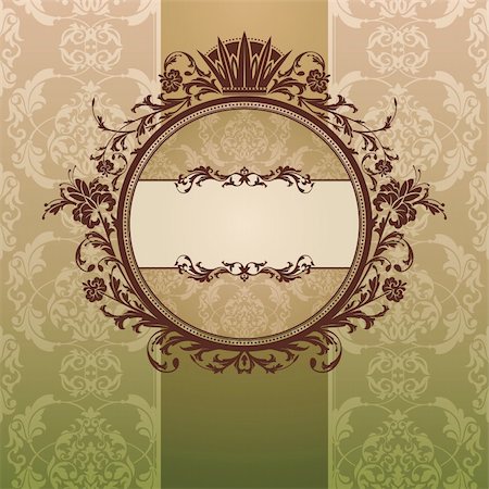 royal crown and elements - abstract royal ornate vintage frame vector illustration Stock Photo - Budget Royalty-Free & Subscription, Code: 400-05706271