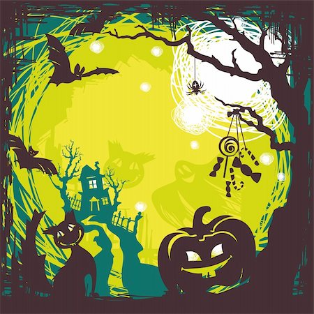 simsearch:400-05673521,k - abstract cartoon cute halloween background vector illustration Stock Photo - Budget Royalty-Free & Subscription, Code: 400-05706304