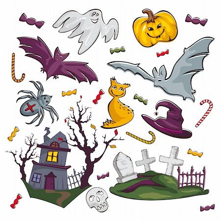 simsearch:400-05673521,k - set of abstract Halloween icons vector illustration Stock Photo - Budget Royalty-Free & Subscription, Code: 400-05706309