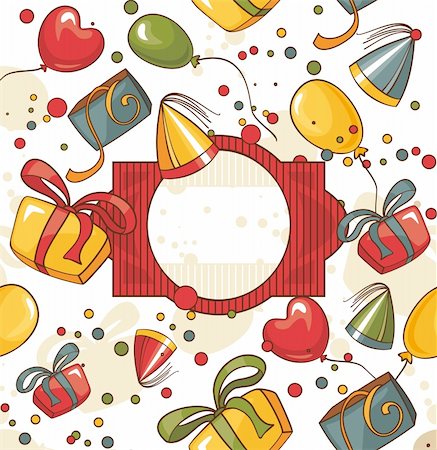 simsearch:400-07795877,k - abstract cute happy birthday card vector illustration Stock Photo - Budget Royalty-Free & Subscription, Code: 400-05706316