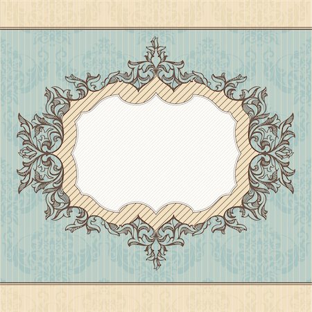 damask vector - abstract retro royal vintage frame vector illustration Stock Photo - Budget Royalty-Free & Subscription, Code: 400-05706336