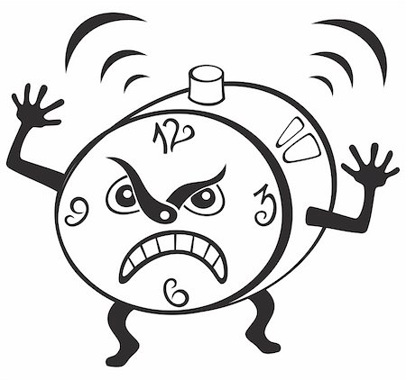 Illustration of mad alarm clock wakening at morning Foto de stock - Super Valor sin royalties y Suscripción, Código: 400-05706473