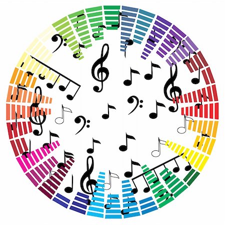 Vector illustration of musical notes Stock Photo - Budget Royalty-Free & Subscription, Code: 400-05706614