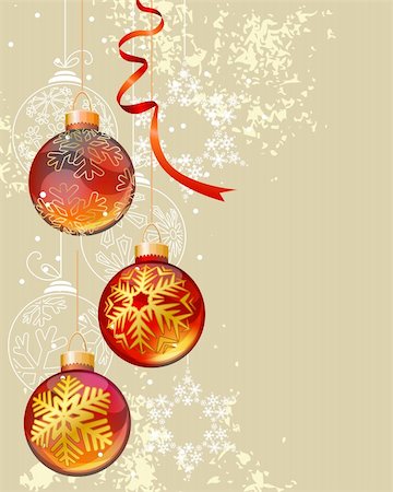 simsearch:400-05364565,k - Christmas background with glass balls and contour snowflakes Stock Photo - Budget Royalty-Free & Subscription, Code: 400-05706766