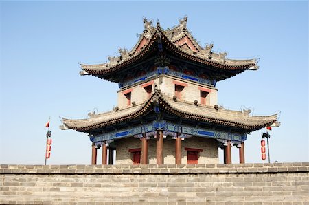 Landmark of the famous ancient city wall of Xian, China Stock Photo - Budget Royalty-Free & Subscription, Code: 400-05707013