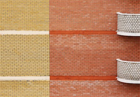 red brick architecture - multicolored abstract modern brick house Stock Photo - Budget Royalty-Free & Subscription, Code: 400-05707087