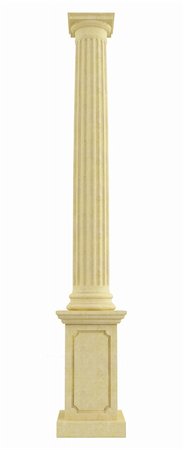 designs for decoration of pillars - Classic column on pedestal isolated on white - rendering Foto de stock - Super Valor sin royalties y Suscripción, Código: 400-05707389