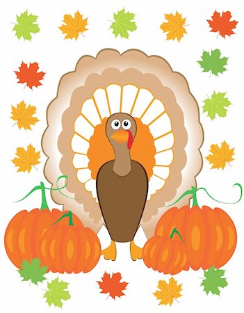 simsearch:400-07221512,k - vector illustration of a turkey for thanksgiving day Stock Photo - Budget Royalty-Free & Subscription, Code: 400-05708039