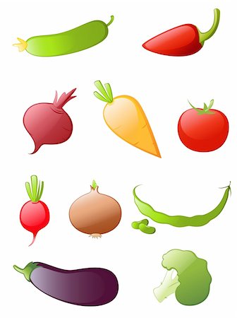 red cabbages harvesting - colored glossy vegetables icon set Stock Photo - Budget Royalty-Free & Subscription, Code: 400-05708147