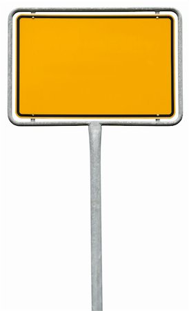 yellow blank sign (clipping path) isolated on white Foto de stock - Royalty-Free Super Valor e Assinatura, Número: 400-05708543