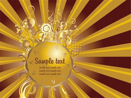 Gold card with floral ornaments and room for your text  - vector version also available and can be scaled to any size without loose of resolution Foto de stock - Royalty-Free Super Valor e Assinatura, Número: 400-05709184