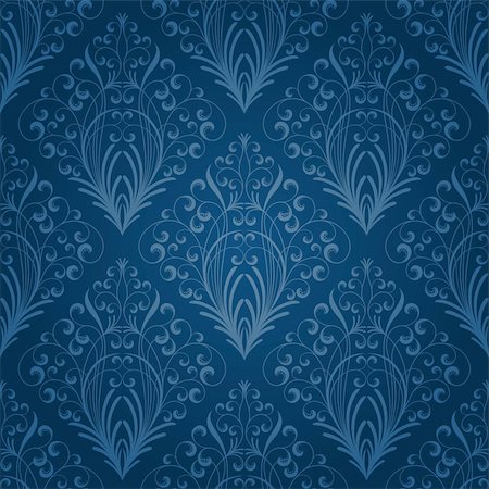 damask vector - Seamless floral pattern. Vector illustration. Stock Photo - Budget Royalty-Free & Subscription, Code: 400-05709248