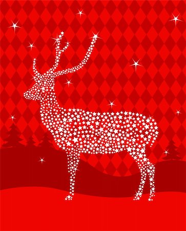 reindeer clip art - Shining Christmas deer made from stars Stock Photo - Budget Royalty-Free & Subscription, Code: 400-05709328