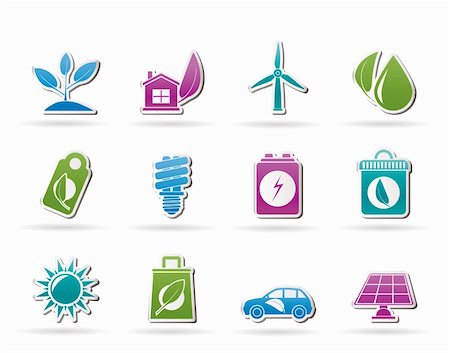 Green and Environment Icons - vector icon set Stock Photo - Budget Royalty-Free & Subscription, Code: 400-05709372